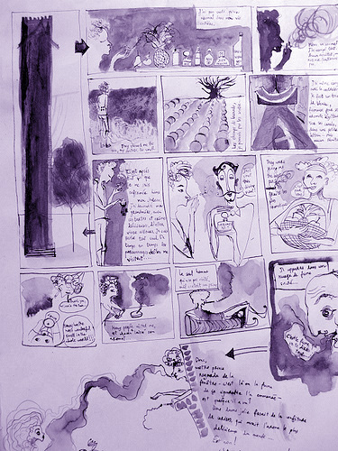 Las escenas de los sueños se acomodan como comics.